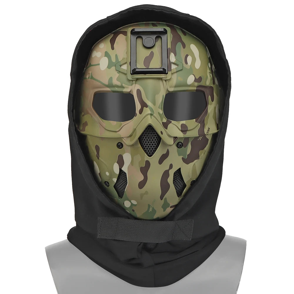 Masque tactique airsoft intégral avec couvre-chef 52–66 cm