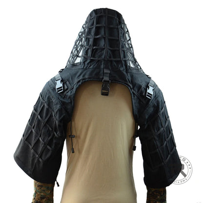 Combinaison Ghillie Tactique ROCOTACTICAL – Cagoule Viper 3D, Bandes Feuillages, Sniper Chasse Airsoft