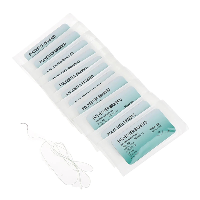 Kit de Suture Médicale 12 pcs – Fils Nylon, Polyester & Aiguille 75 cm Ma boutique