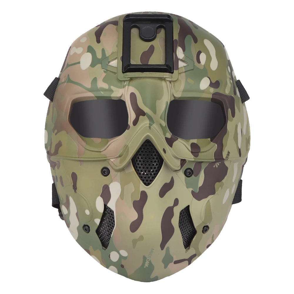 Masque tactique airsoft intégral avec couvre-chef 52–66 cm