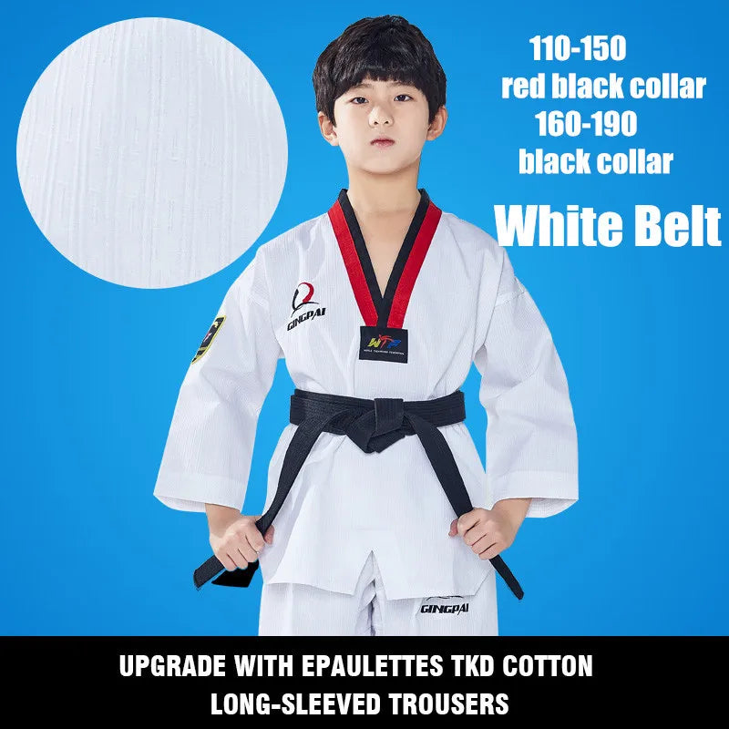 Dobok Taekwondo WTF – Uniforme Complet Veste + Pantalon – Poomsae / Dan – Enfant & Adulte - BLACKBEARD OUTDOOR INDUSTRIES