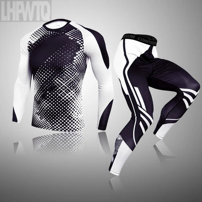 Ensemble thermique homme de compression, leggings et sous-vêtement sport