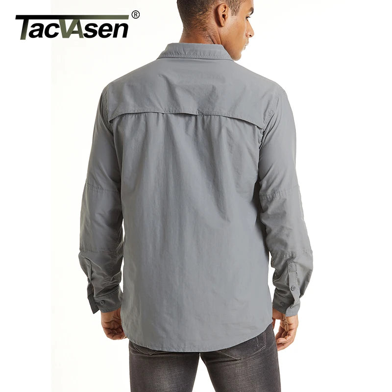 Chemise Cargo Homme TACVASEN – Respirante & Séchage Rapide Manches longues • Multi-poches • Randonnée, Pêche, Travail, Outdoor - BLACKBEARD OUTDOOR INDUSTRIES