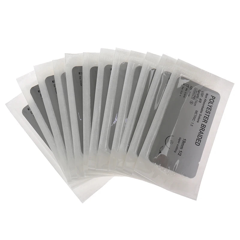Kit de Suture Médicale 12 pcs – Fils Nylon, Polyester & Aiguille 75 cm Ma boutique