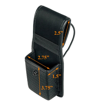Etui Holster Ceinture Universel pour Talkie-Walkie – Porte-Radio Professionnel pour Agents de Securite, Portiers et Personnel en Uniforme – Nylon / Simili Cuir