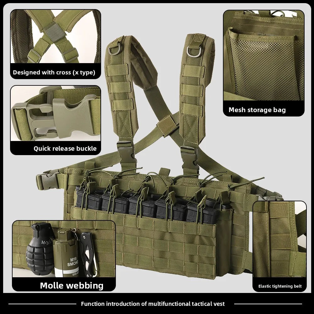 Chest rig MOLLE tactique ajustable