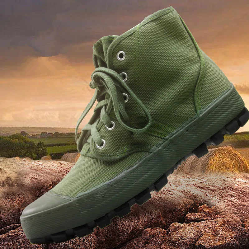 Rangers Toile Mi-Haute Style Militaire – Chaussures Tactiques Outdoor Unisexe