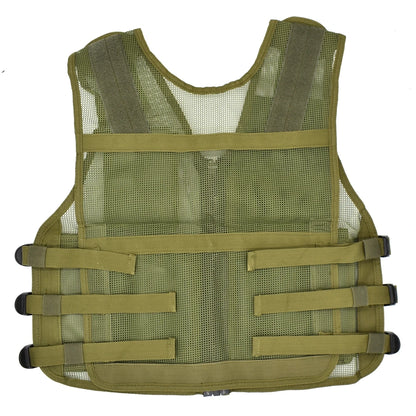 Gilet Tactique MOLLE Mesh Respirant – 6 Poches, Holster Pistolet, Chasse Airsoft Randonnée