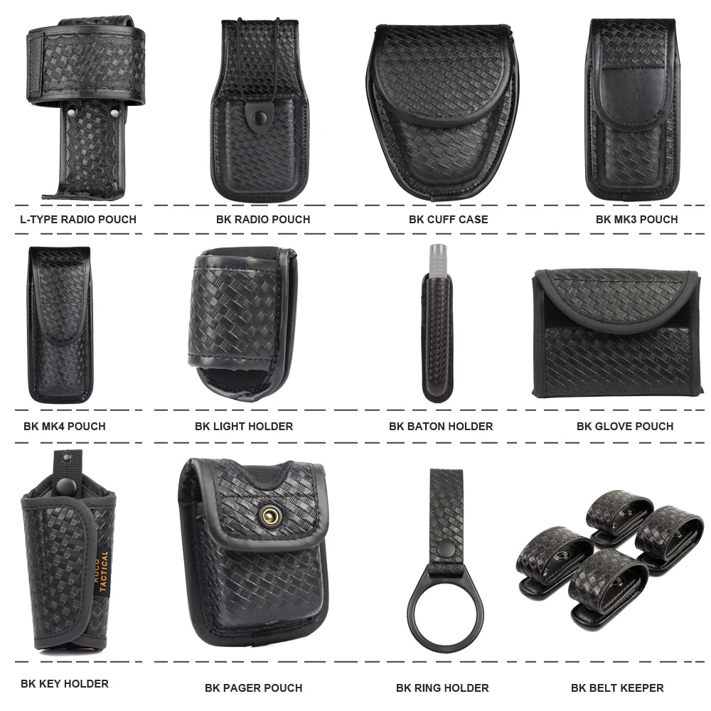 Kit Accessoires Ceinture de Service de Police – Poches Utilitaires, Étui à Menottes, Poche Radio, Porte-Gants, Support Lampe, Support Pager - BLACKBEARD OUTDOOR INDUSTRIES