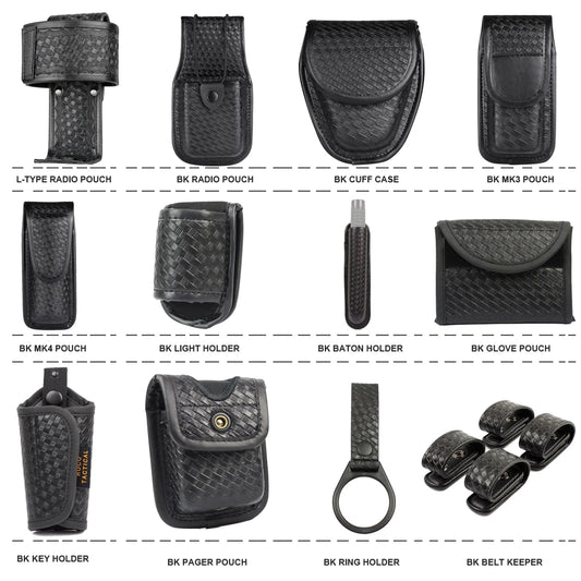 Kit Accessoires Ceinture de Service de Police – Poches Utilitaires, Étui à Menottes, Poche Radio, Porte-Gants, Support Lampe, Support Pager - BLACKBEARD OUTDOOR INDUSTRIES