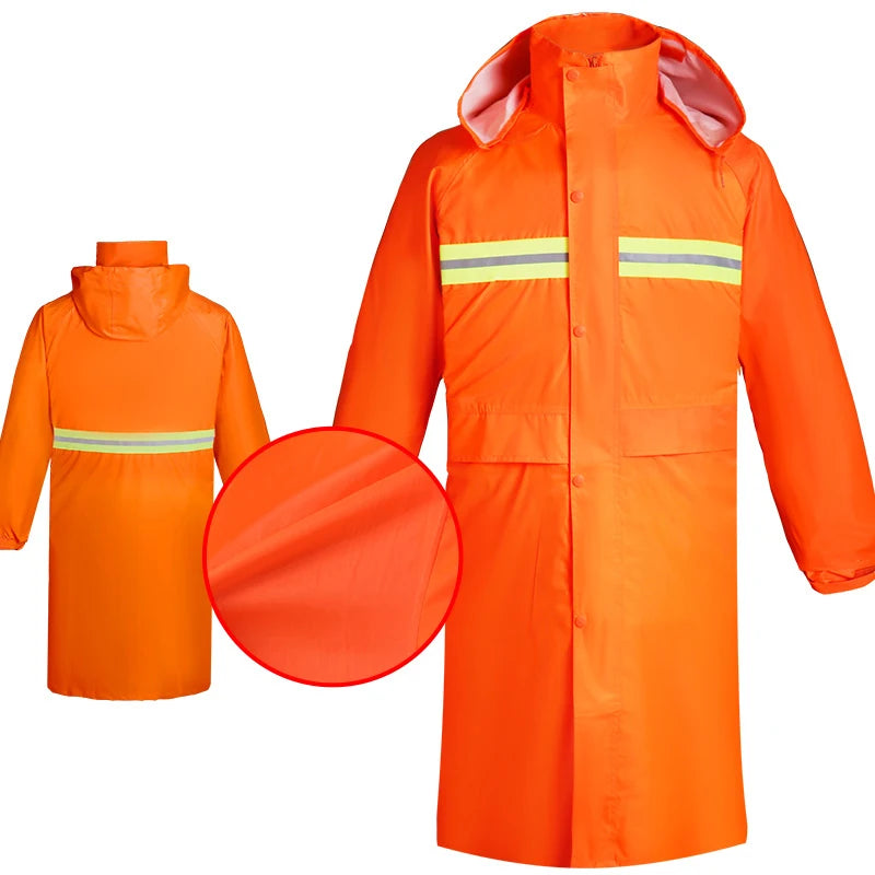 Imperméable Long Réfléchissant Unisexe – Hivizi Étanche • Respirant • Séchage Rapide • Capuche Escamotable - BLACKBEARD OUTDOOR INDUSTRIES