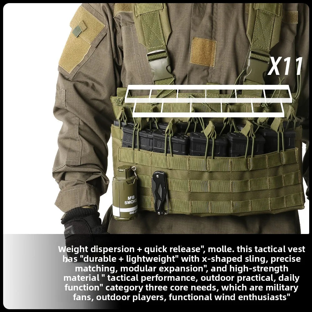 Chest rig MOLLE tactique ajustable