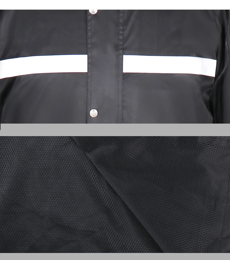 Imperméable Long Réfléchissant Unisexe – Hivizi Étanche • Respirant • Séchage Rapide • Capuche Escamotable - BLACKBEARD OUTDOOR INDUSTRIES