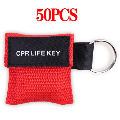 Masques bouche-à-bouche à valve avec pochette porte-clés – Lot de 50