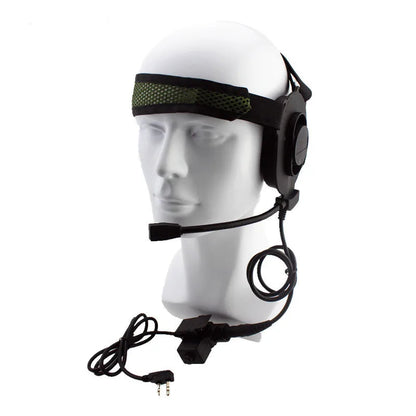 Casque Tactique Bowman Elite II avec PTT U94 – Compatible Kenwood 2 Broches, Baofeng UV-5R