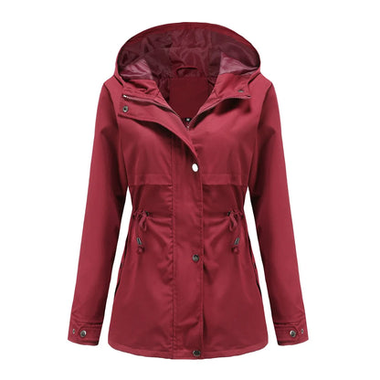 Veste coupe-vent femme à capuche et poches