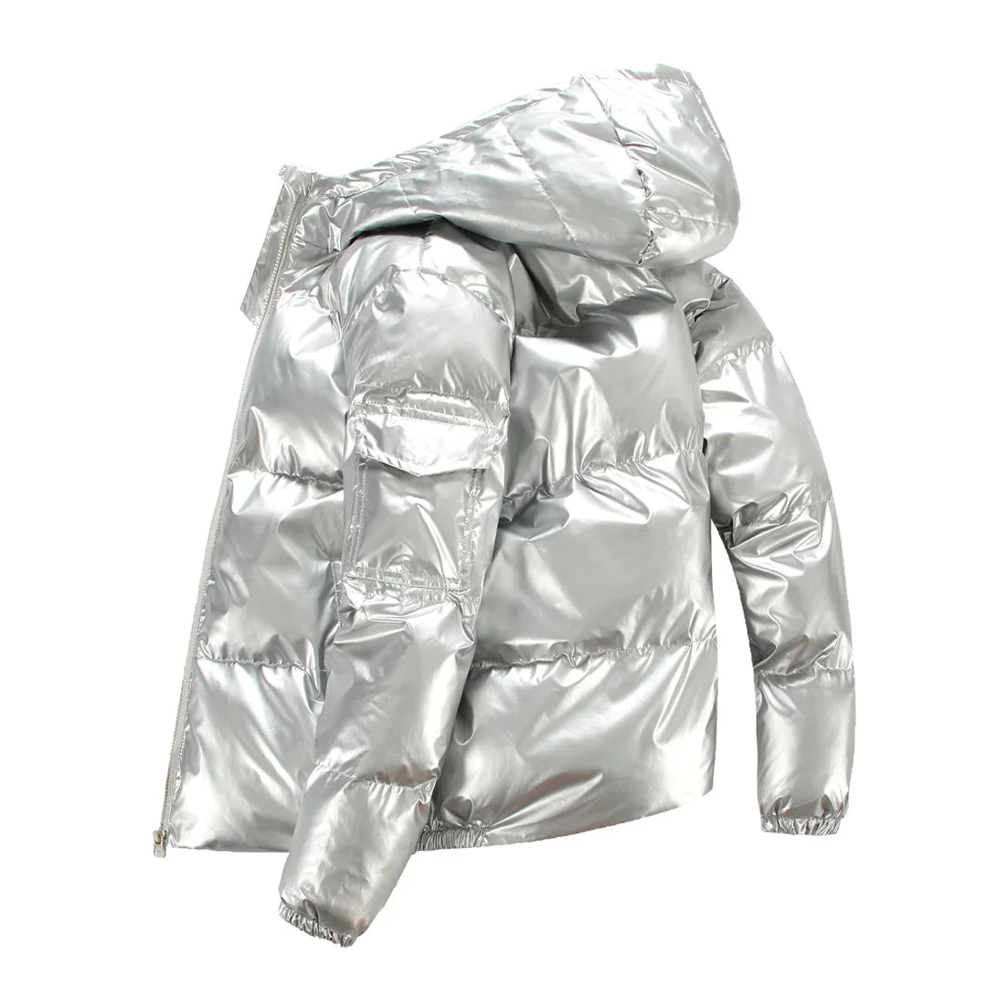 Parka hiver unisexe épaisse à capuche et fermeture zippée