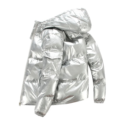 Parka hiver unisexe épaisse à capuche et fermeture zippée