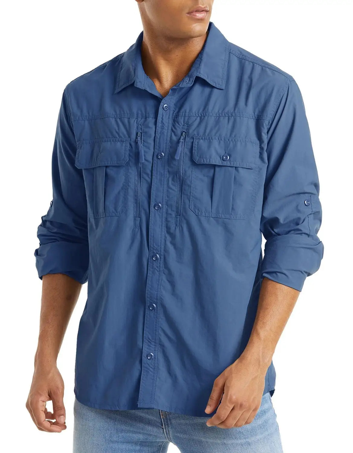 Chemise Homme TACVASEN | Manches Longues | Séchage Rapide | Protection UV | Poches Zippées | Randonnée & Travail Extérieur - BLACKBEARD OUTDOOR INDUSTRIES