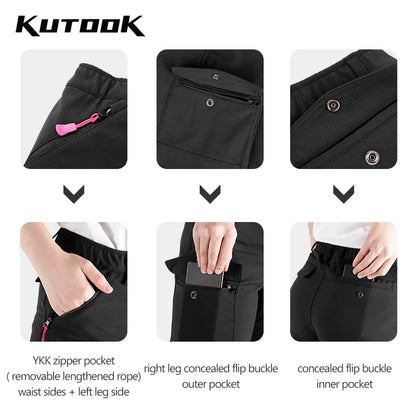 Pantalon de randonnée femme softshell doublé polaire, déperlant et coupe-vent