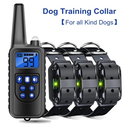 Collier d’Éducation Électrique pour Chien – Étanche, Rechargeable, Télécommande 800m | Anti-Aboiement & Dressage (Choc / Vibration / Son) Ma boutique