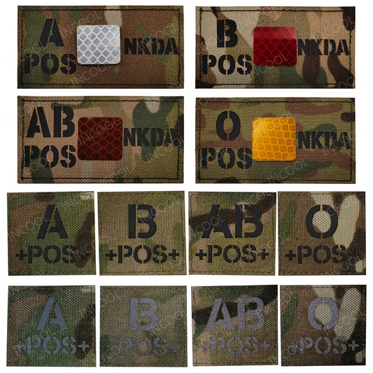 Patch Réfléchissant IR Groupe Sanguin A B AB O POS NKDA – Armband Décoratif pour Vêtements et Sacs - BLACKBEARD OUTDOOR INDUSTRIES