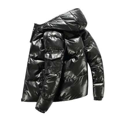 Parka hiver unisexe épaisse à capuche et fermeture zippée