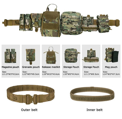 Ceinturon de Combat YAKEDA MOLLE avec Poches 8 en 1 Ma boutique