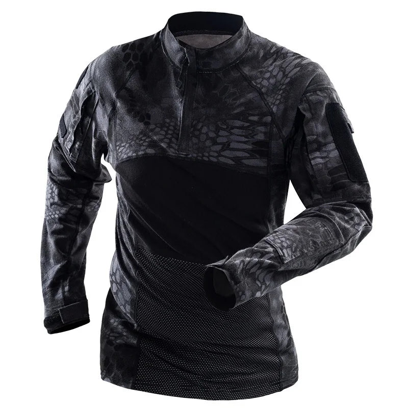 Chemise Tactique Camouflage Homme – Respirante Anti-Égratignures Manches Longues