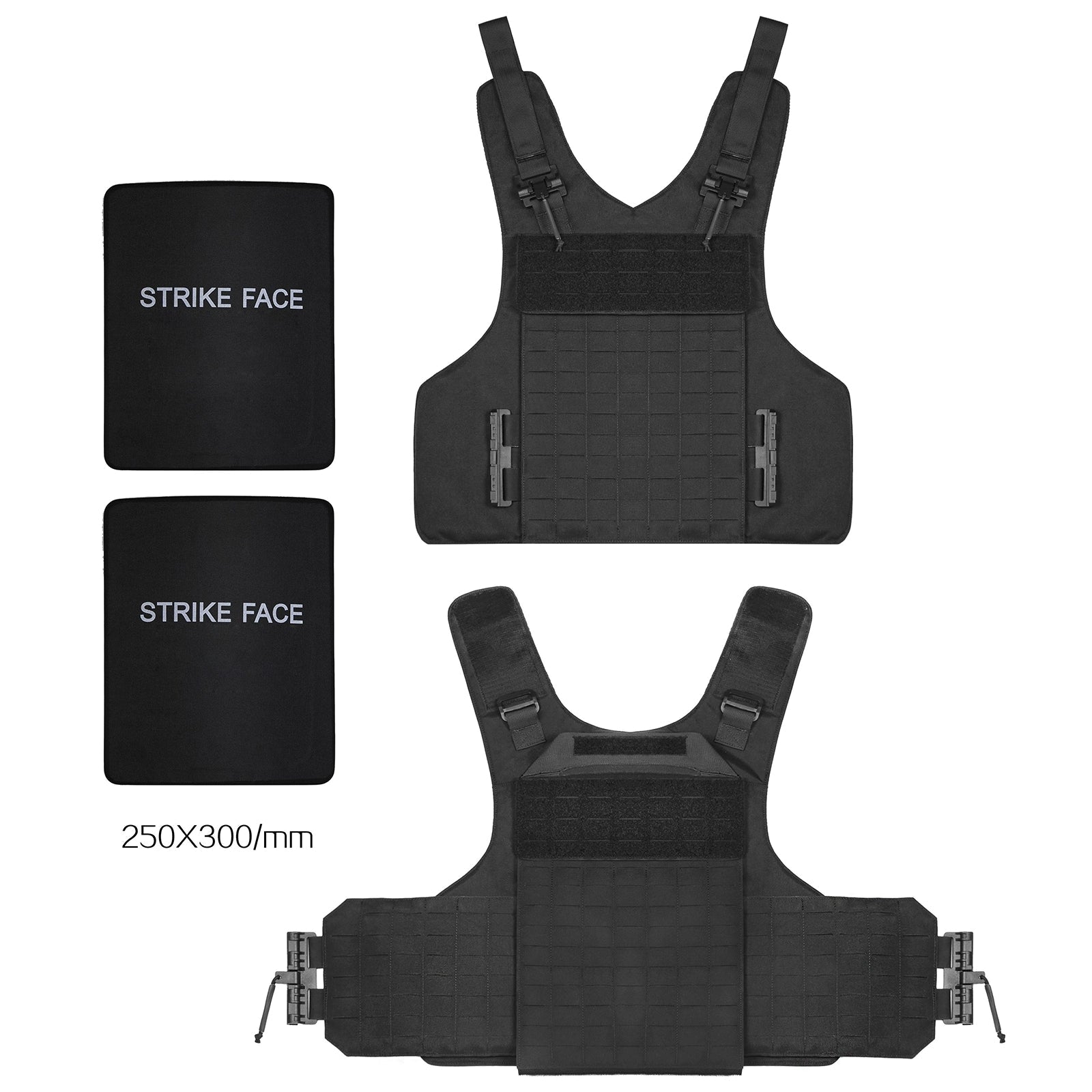 Gilet Tactique Noir à Libération Rapide MOLLE Lasercut – Gilet de Protection Anti-Coupure, pour Entraînement et Missions BLACKBEARD OUTDOOR INDUSTRIES