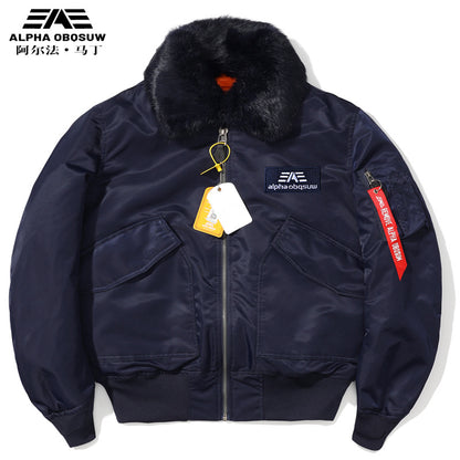 Veste Hiver Épaissie Homme | Style Pilote avec Col en Fourrure | Veste Parker Cargo Tactique - BLACKBEARD OUTDOOR INDUSTRIES