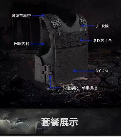 Gilet Tactique Noir à Libération Rapide MOLLE Lasercut – Gilet de Protection Anti-Coupure, pour Entraînement et Missions BLACKBEARD OUTDOOR INDUSTRIES