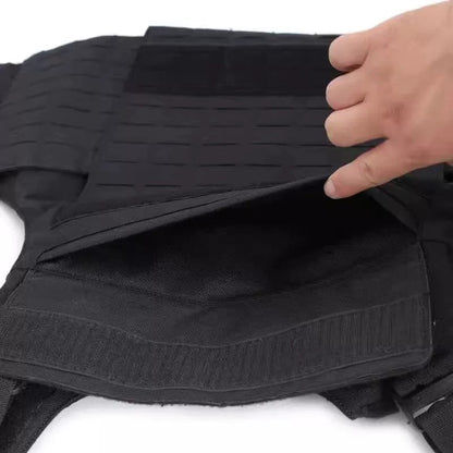 Gilet Tactique Noir à Libération Rapide MOLLE Lasercut – Gilet de Protection Anti-Coupure, pour Entraînement et Missions BLACKBEARD OUTDOOR INDUSTRIES