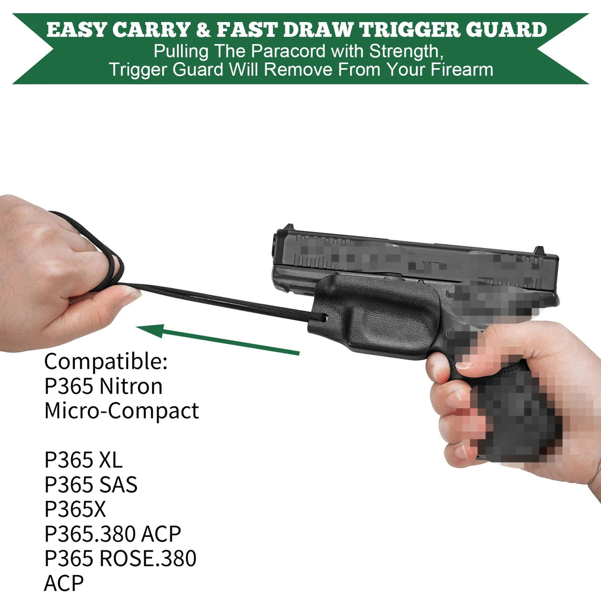 Étui de pontet en Kydex avec cordon pour pistolet