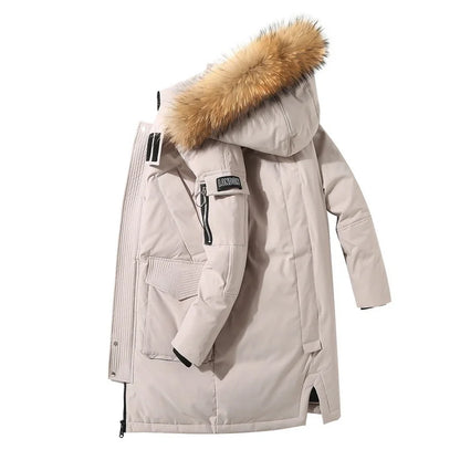 Parka homme en duvet de canard à capuche amovible