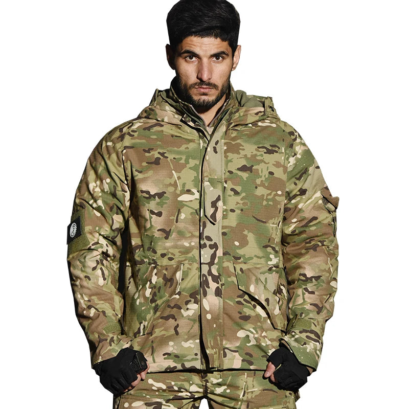 Veste Tactique Homme Hiver – HAN WILD Camouflage | Softshell | Polaire | Coupe-Vent | Randonnée | Chasse | Outdoor - BLACKBEARD OUTDOOR INDUSTRIES