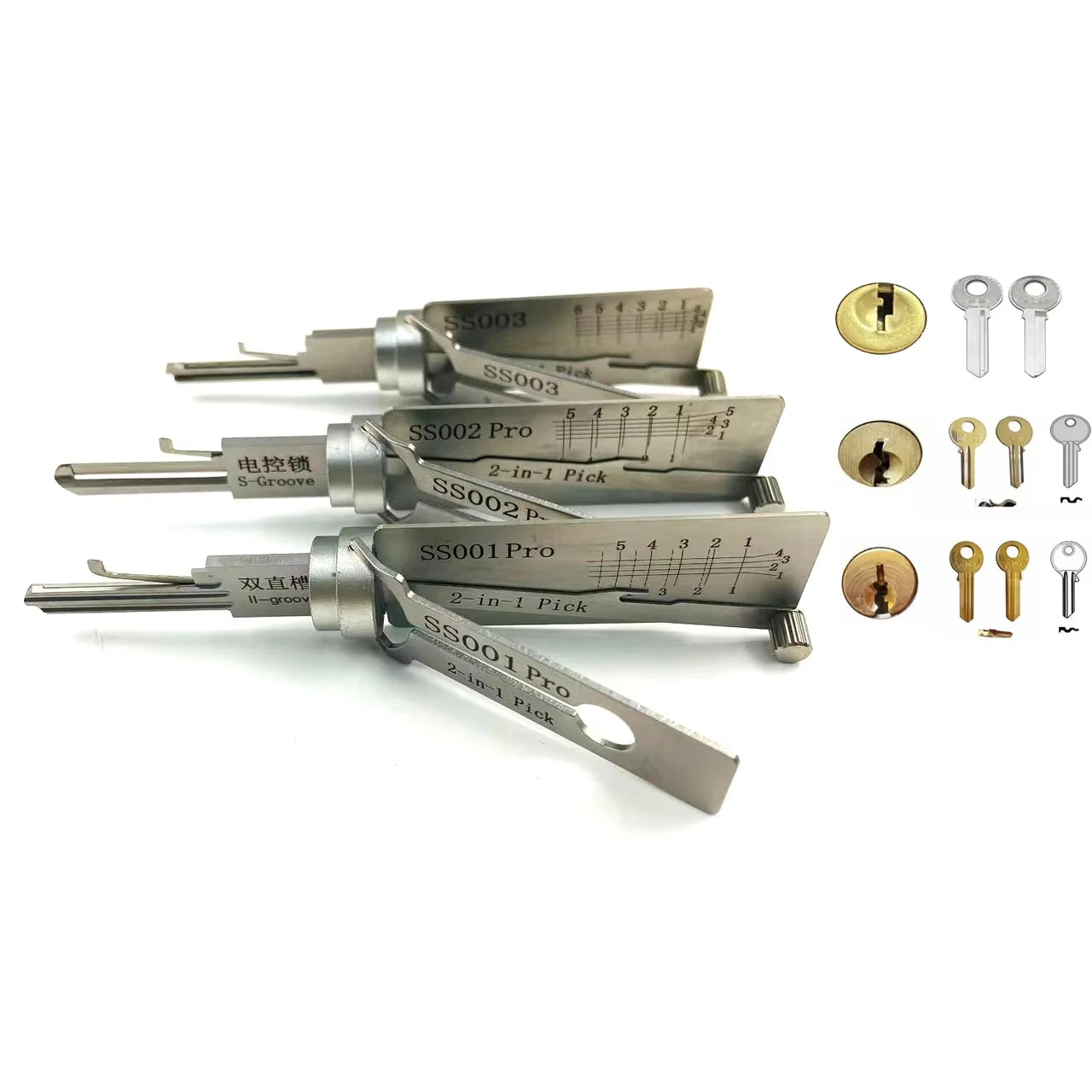 Kit de crochetage 2 en 1 SS001 SS002 SS003 - Outils de précision pour déverrouillage de serrure et portes - BLACKBEARD OUTDOOR INDUSTRIES