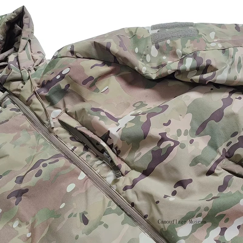 Tenue tactique grand froid camouflage multicam, veste et pantalon rembourrés