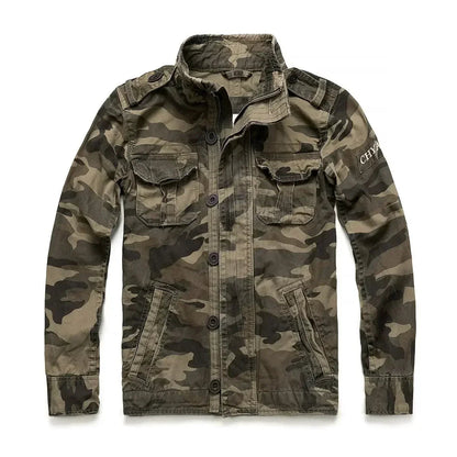 2025 Men Jacket Men M65 Denim Retro Cargo Jacketes Outdoor Multi Pockets Camo Tops Field Casual Fashion Hiking Coats Uniform BLACKBEARD OUTDOOR INDUSTRIES