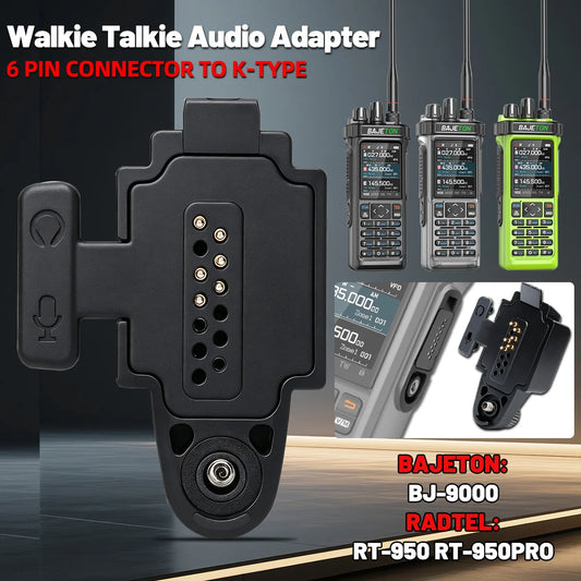 Adaptateur Audio 2 Broches BAJETON BJ-9000 – Connecteur Kenwood pour Radtel RT-950, RT-950Pro, BJ-9000