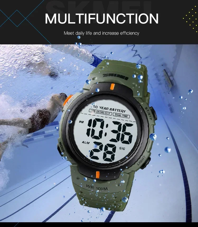 SKMEI 1560 – Montre Digitale Homme 100M Étanche - BLACKBEARD OUTDOOR INDUSTRIES