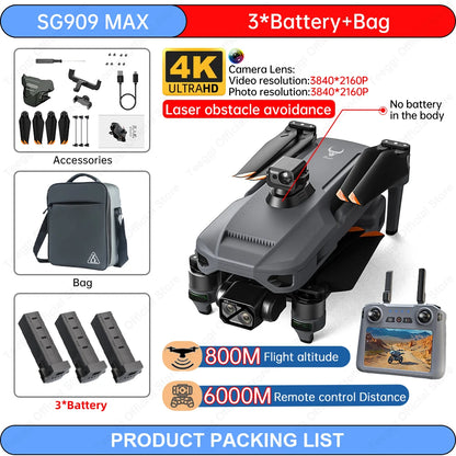 Teeggi SG909 MAX – Drone GPS 4K | 360° | Gimbal 3 Axes | Portée 6 km | +30 min - BLACKBEARD OUTDOOR INDUSTRIES