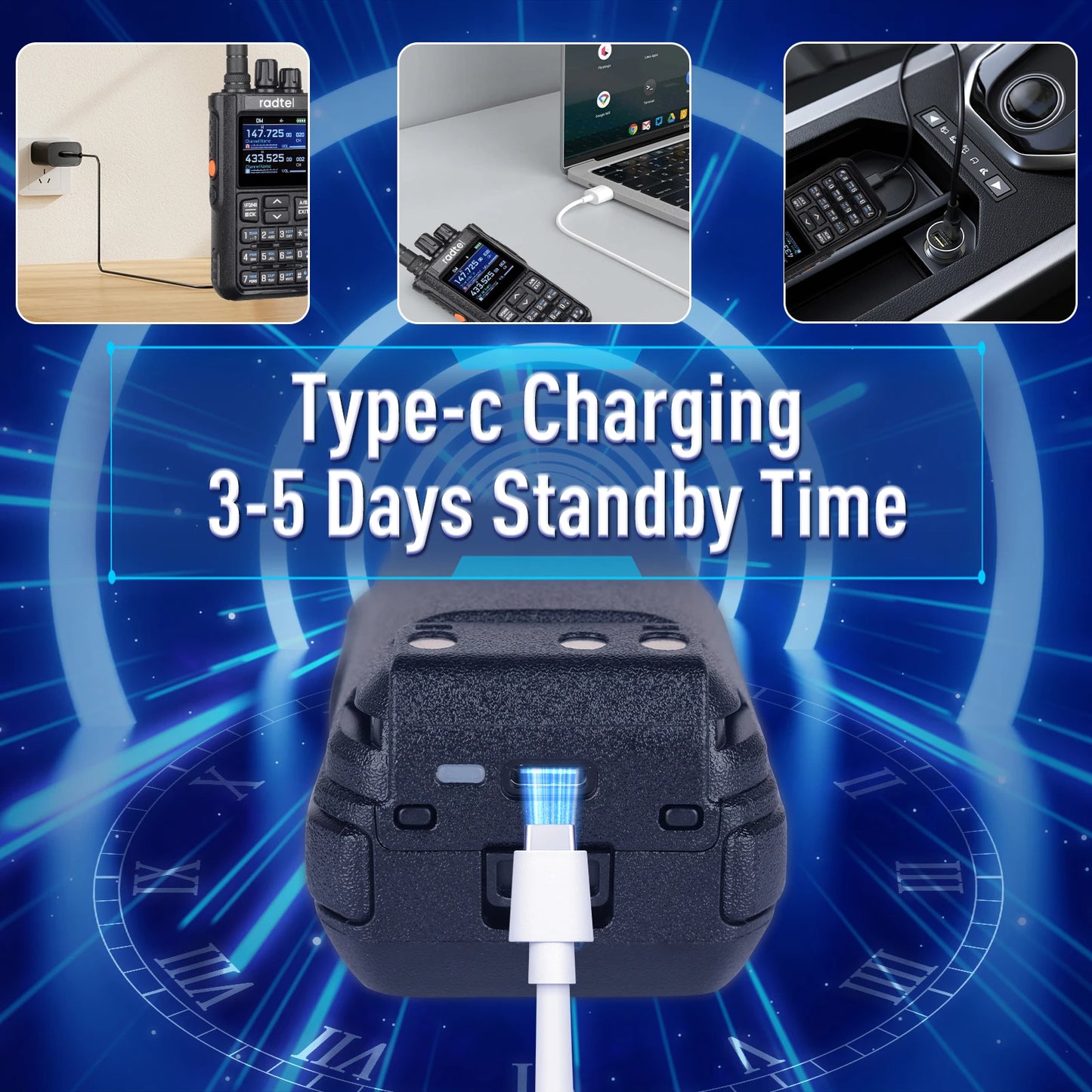 Talkie-Walkie Radtel RT-900 Ham Radio Full Band 8W – 256 Canaux, Air Band, Programmation Bluetooth (Optionnelle) - BLACKBEARD OUTDOOR INDUSTRIES