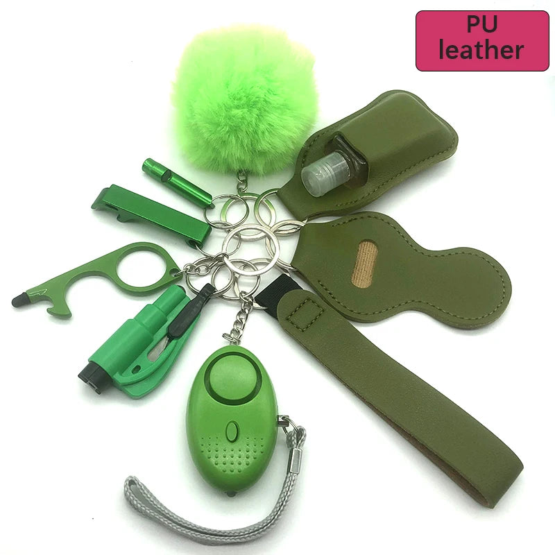 Kit porte-clés de sécurité femme 10 pièces avec dragonne