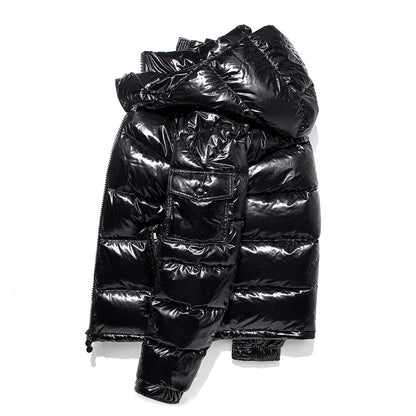 Doudoune Homme Hiver Premium – Épaisse & Chaude, Capuche, Style Luxe Brillant | XXS-XXXL - BLACKBEARD OUTDOOR INDUSTRIES
