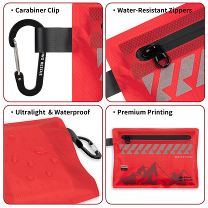 Kit de premiers secours léger Rhino Rescue - Trousse médicale ultralégère et étanche pour randonnée, vélo, voyage et véhicules