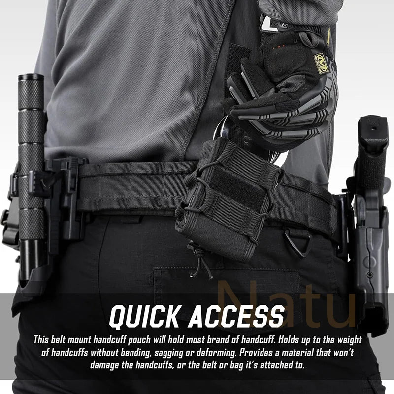 Étui Tactique MOLLE pour Menottes – Pochette de Ceinture pour Menottes Asp, à Charnière, à Chaîne et Rigides – Accessoire de Police, Chasse et Activités Extérieures BLACKBEARD OUTDOOR INDUSTRIES