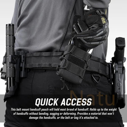 Étui Tactique MOLLE pour Menottes – Pochette de Ceinture pour Menottes Asp, à Charnière, à Chaîne et Rigides – Accessoire de Police, Chasse et Activités Extérieures BLACKBEARD OUTDOOR INDUSTRIES