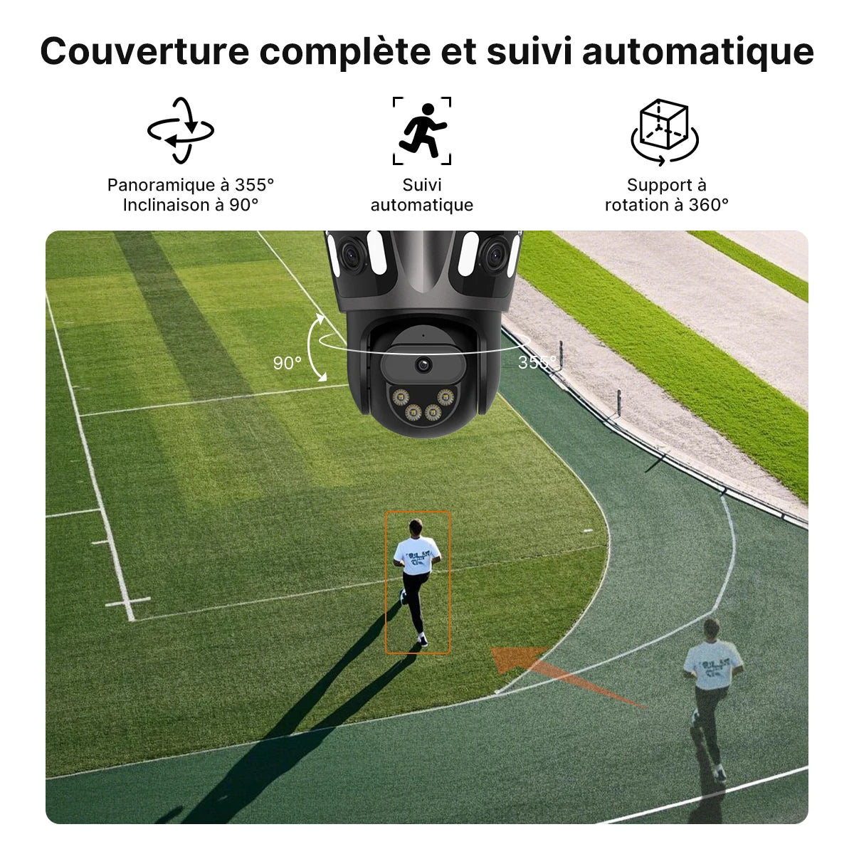 Caméra de Surveillance WiFi 4K/6K – Triple Objectif, Vision Nocturne Couleur, Détection IA, Étanche IP66 | iCSee - BLACKBEARD OUTDOOR INDUSTRIES