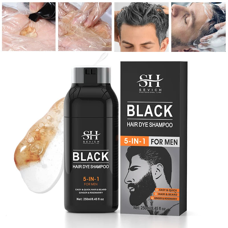 Shampooing colorant noir pour cheveux blancs 250 ml